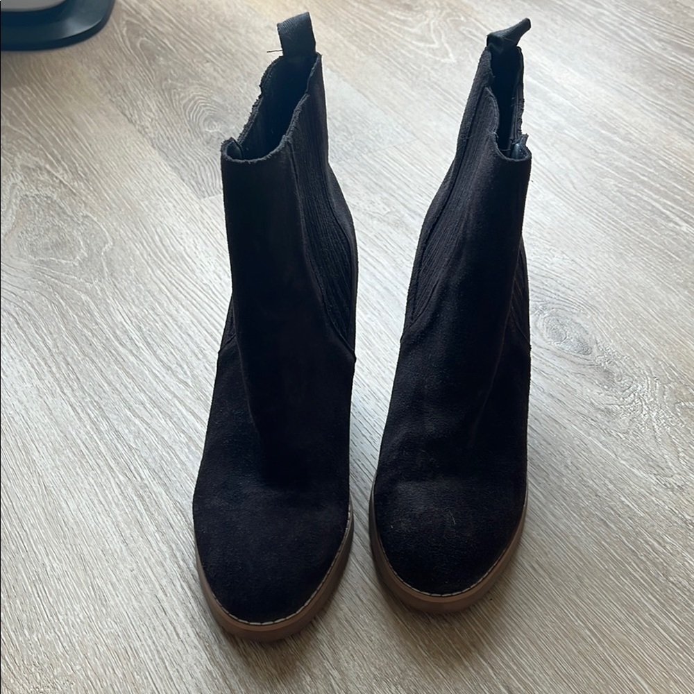 Women's Chocolate Brown Suede Ankle Wedge Boots